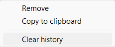 Clear Smart Clip history